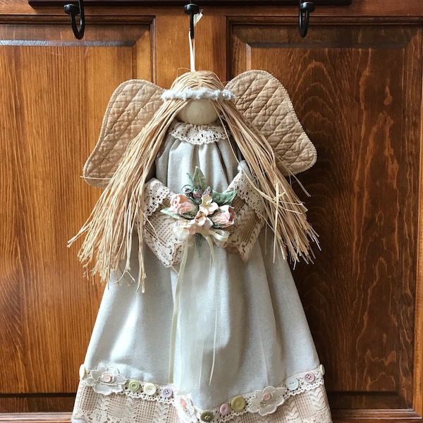 Mailed Pattern "Joie" 20" Hanging Country Victorian Angel Pattern FH-174