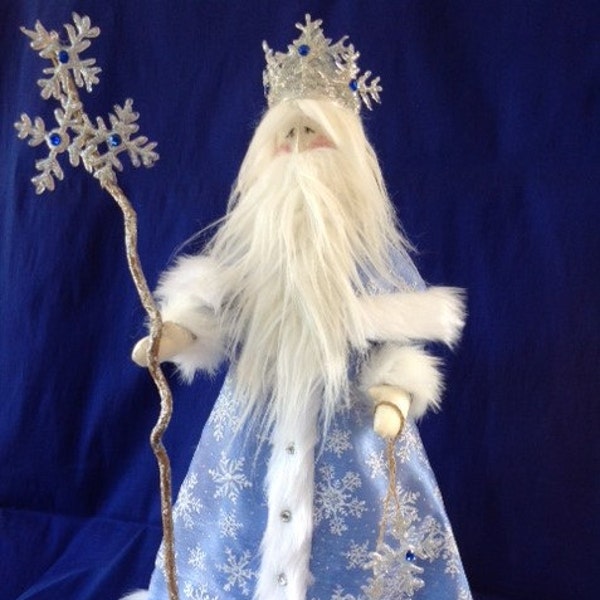 Old Man Winter Santa - Cloth Doll E-Pattern Holiday Free Standing Stump Doll Art Doll