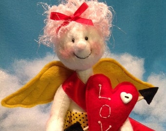 Cupid - Mailed Cloth Doll Sewing Pattern Cute little Valentine Cupid Angel