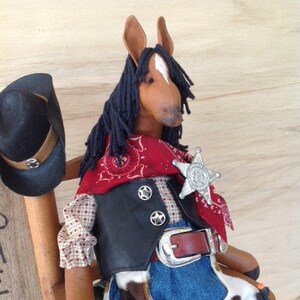 Buck Mailed Cloth Doll Pattern Western Dressed Cowboy Horse image 1