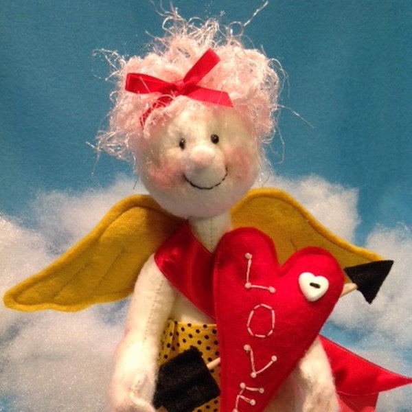 Cupid - Mailed Cloth Doll Sewing Pattern Cute little Valentine Cupid Angel