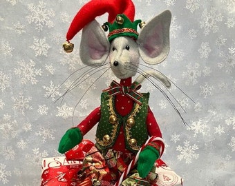 Fredo the Elf Mouse Christmas Holiday Digital Epattern Doll Pattern