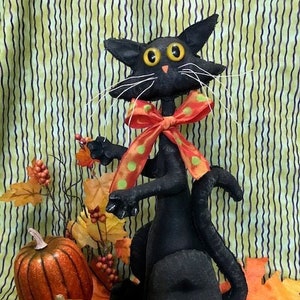 Buddy the Black Halloween Cat Mailed Cloth Doll Sewing Pattern