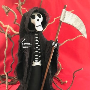 Halloween Ghoul Grim Reaper with Sickle Cloth Doll E-pattern