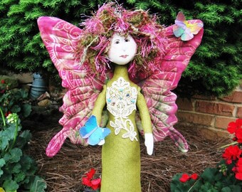 Butterfly Princess - Cloth Doll E-Pattern -18in Standing Stump Doll Fantasy Doll Epattern