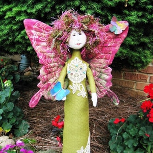 Butterfly Princess - Cloth Doll E-Pattern -18in Standing Stump Doll Fantasy Doll Epattern