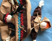 Mailed Topsy Turvy Pattern Pilgrim Indian Thanksgiving Cloth Doll
