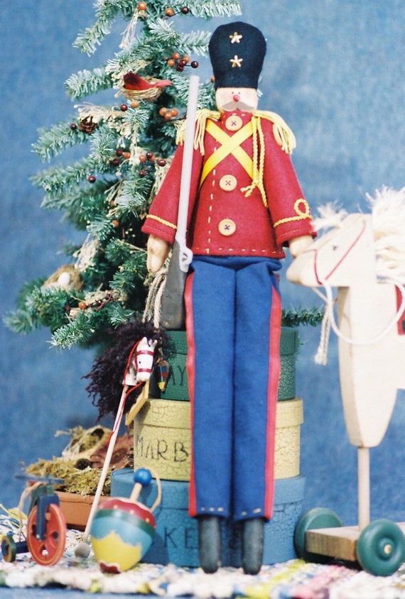 Toy Soldier - Cloth Doll E-Pattern - Christmas Toy Soldier Doll E-pattern