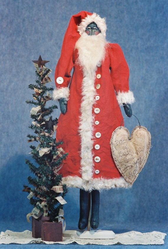 Peace - Mailed Cloth Doll Pattern Folk Art Primitive Santa