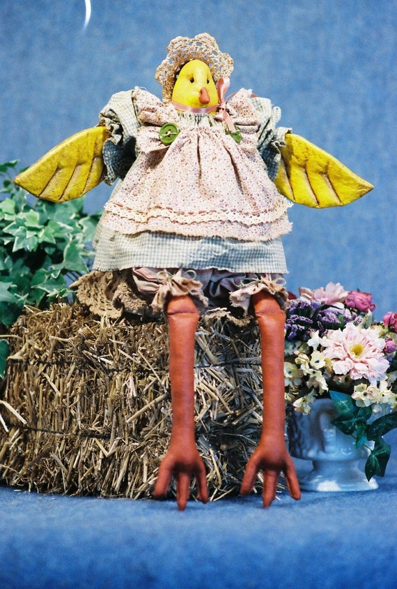 Little Chick a Dee - Mailed Cloth Doll Pattern  19in Little Country Girl Chicken Bird Doll