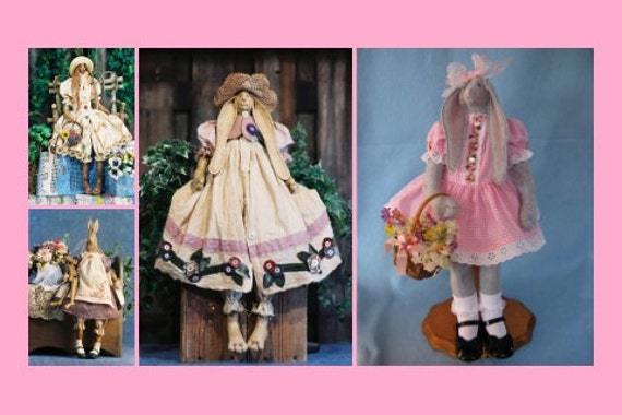 Rabbit Collection - Cloth Doll E-Pattern Special Collection of Country Bunny Rabbit epatterns