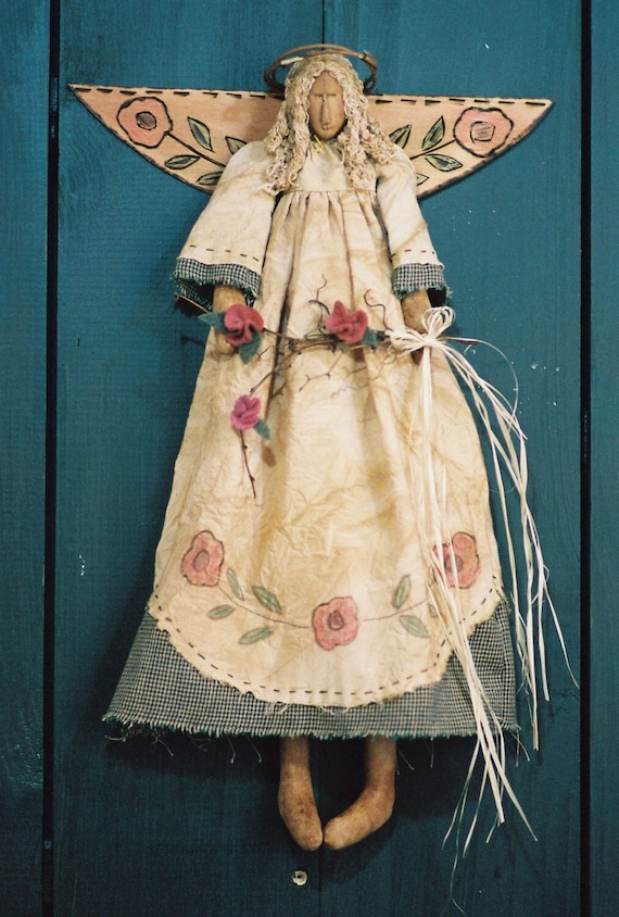 Garden Angel - Mailed Cloth Doll Pattern - 18in Victorian Garden Angel