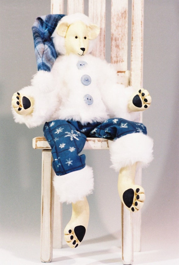 Humphrey - Cloth Doll E-Pattern - 18in Fur Dressed Polar Bear Epattern