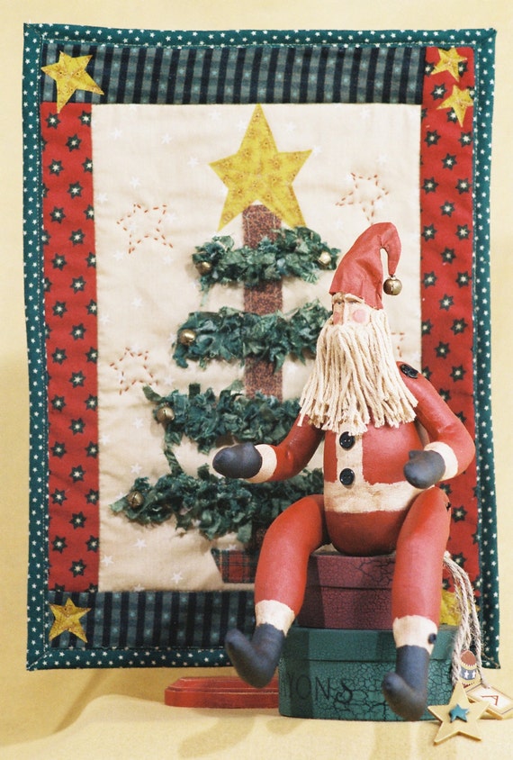 Belsnickle - Mailed Cloth Doll Pattern - 15in Christmas Primitive Santa & Quilt Display