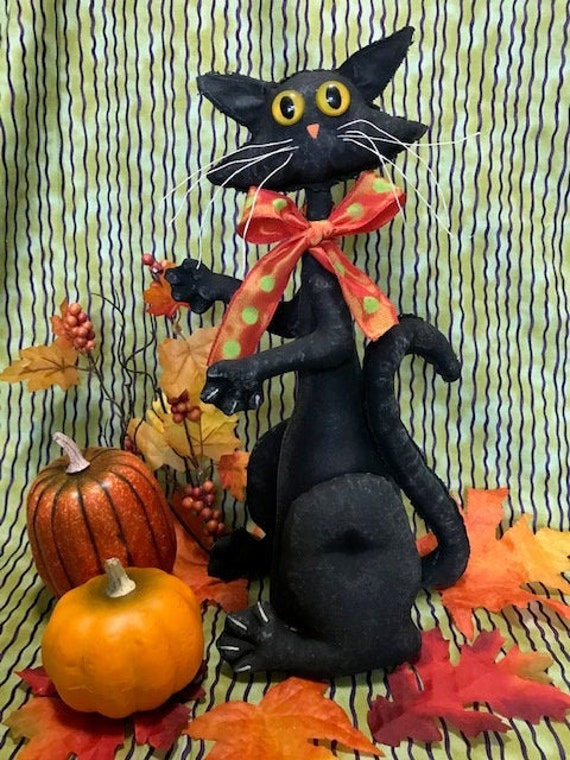 PDF Digital Download Epattern Buddy Black Halloween Cat Cloth Doll Sewing Pattern