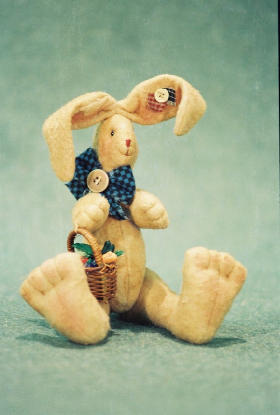 Nathaniel - Cloth Doll E-Pattern  Cute 11in sitting Easter Bunny Rabbit Epattern