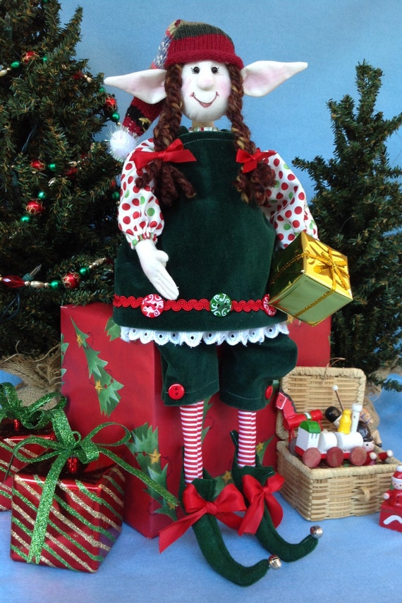 Agnes - Mailed Cloth Doll Pattern 19in Christmas Girl Elf