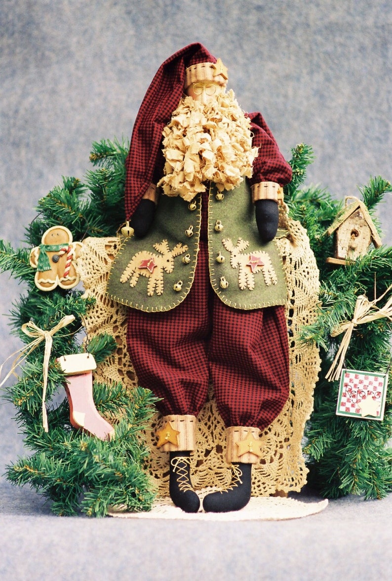 Nicholas Cloth Doll E-Pattern Folk Art Country Christmas Santa image 1