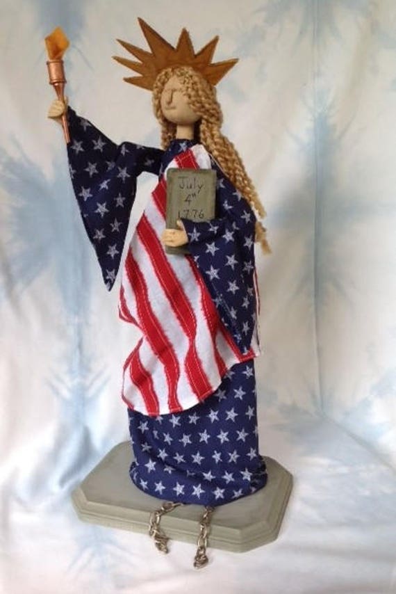 Miss Liberty - Mailed Cloth Doll Pattern Americana Statue of Liberty 4th of July Art Doll