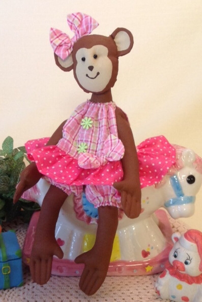 Baby Monkey Cloth Doll Epattern Pretty Little Baby Girl Etsy