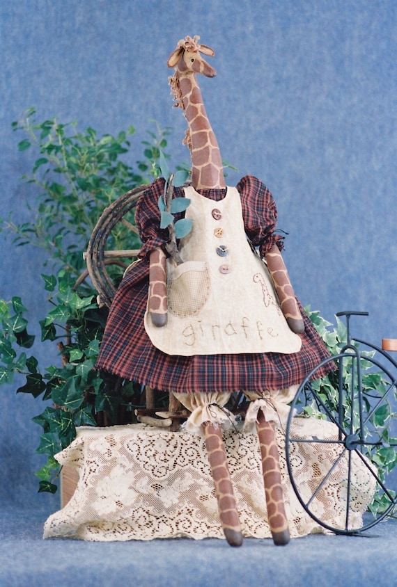 Abigail - Cloth Doll E-Pattern - 27in Country Girl Giraffe epattern