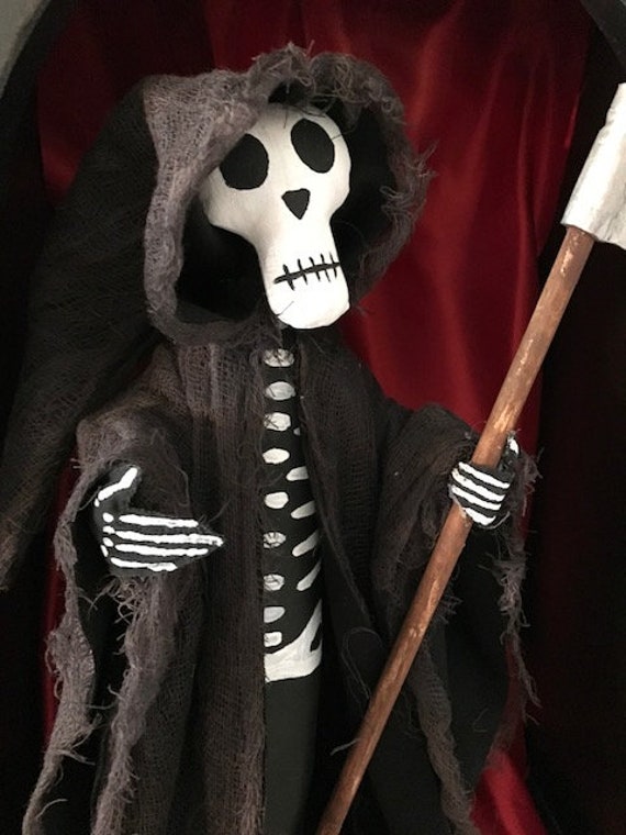 Halloween Ghoul Grim Reaper With Sickle Cloth Doll E-pattern - Etsy