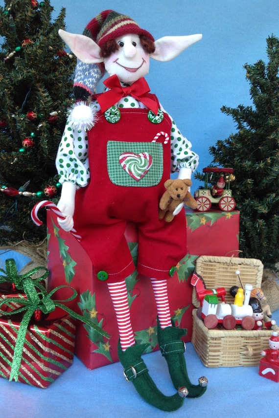 Abner - Cloth Doll E-pattern 19in Fat Bellied Christmas Elf