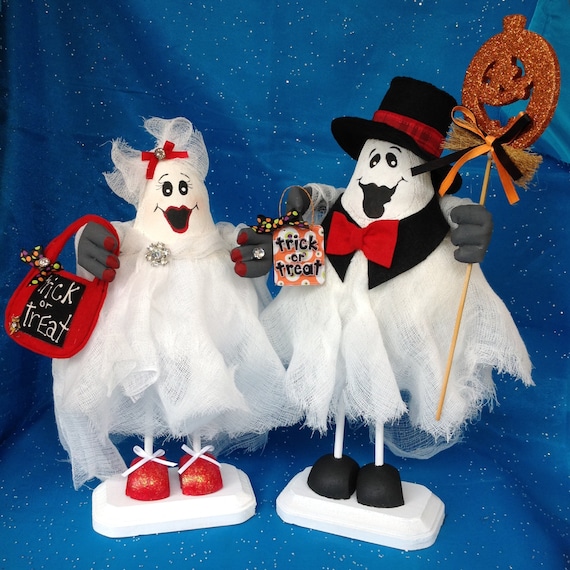 Boo-tiful and Humphrey Boo-gart Ghost Couple - Cloth Doll E-Pattern Special Wonderful Halloween Ghost Couple