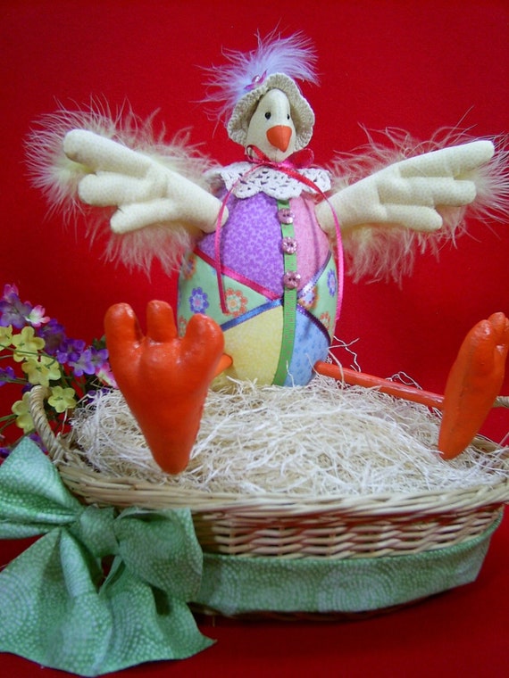 Easter Chick - Mailed Cloth Doll Pattern- 4in Adorable little Easter Chicken Bird Doll