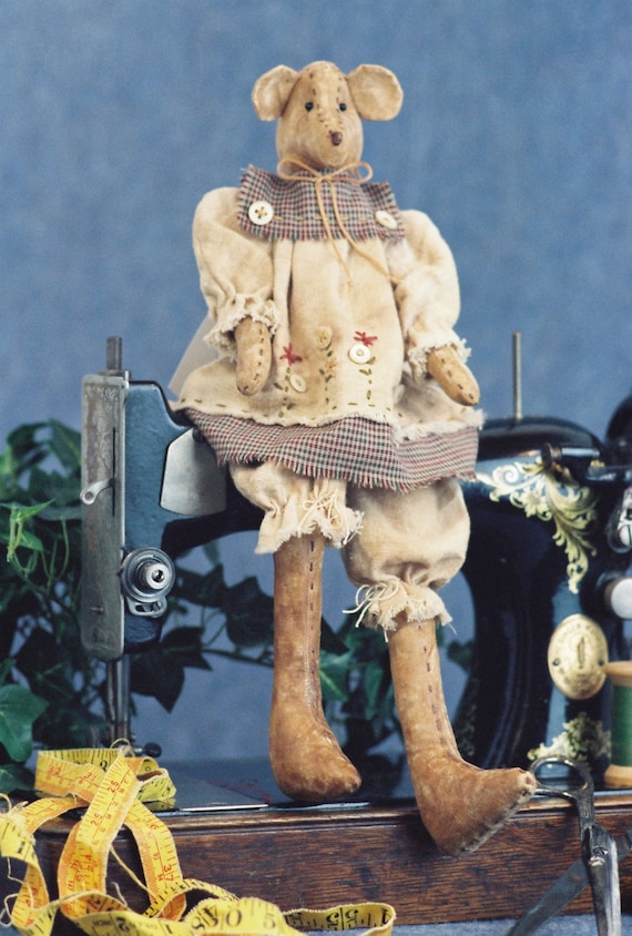 Sarah Bear Cloth Doll Digital E-Pattern 18in Country Girl Bear