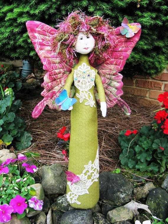 Butterfly Princess - Cloth Doll E-Pattern -18in Standing Stump Doll Fantasy Doll Epattern