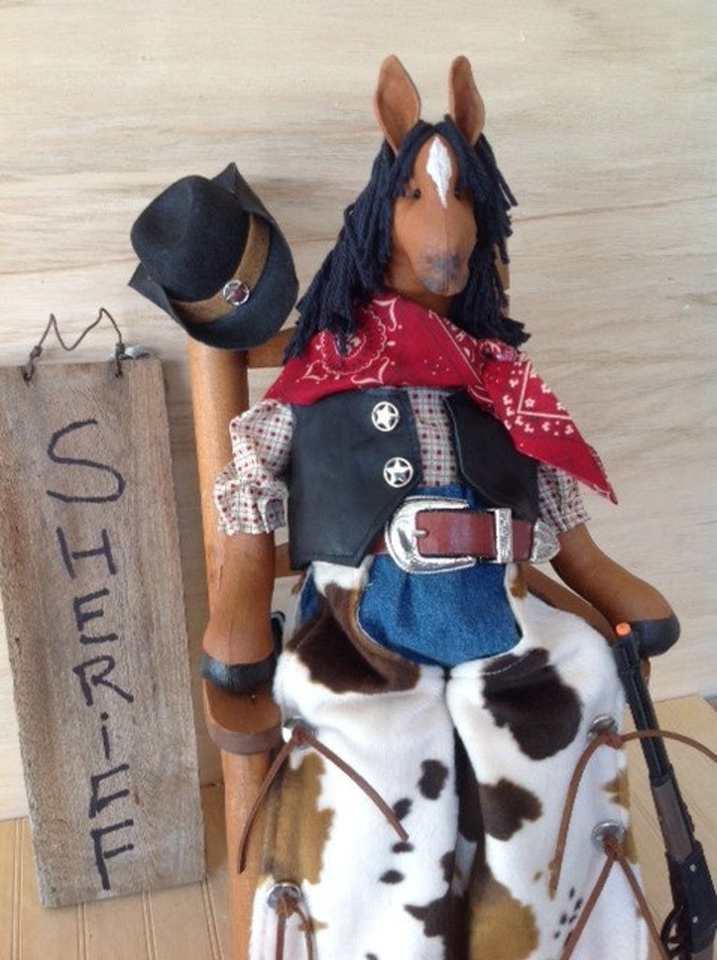 Buck Mailed Cloth Doll Pattern Western Dressed Cowboy Horse image 4