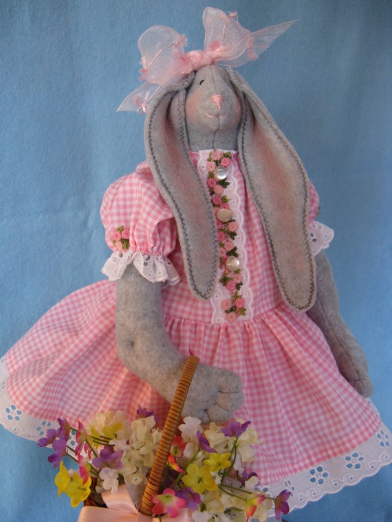 April - Mailed Cloth Doll Pattern 19inch Springtime Girl Bunny Rabbit