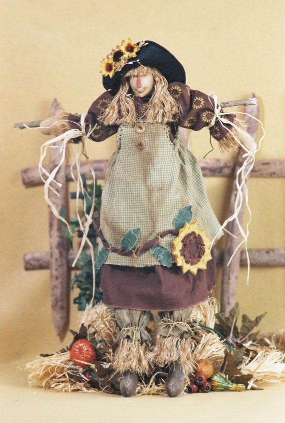 Gretchen - Mailed Cloth Doll Pattern- 24in Autumn Girl Scarecrow