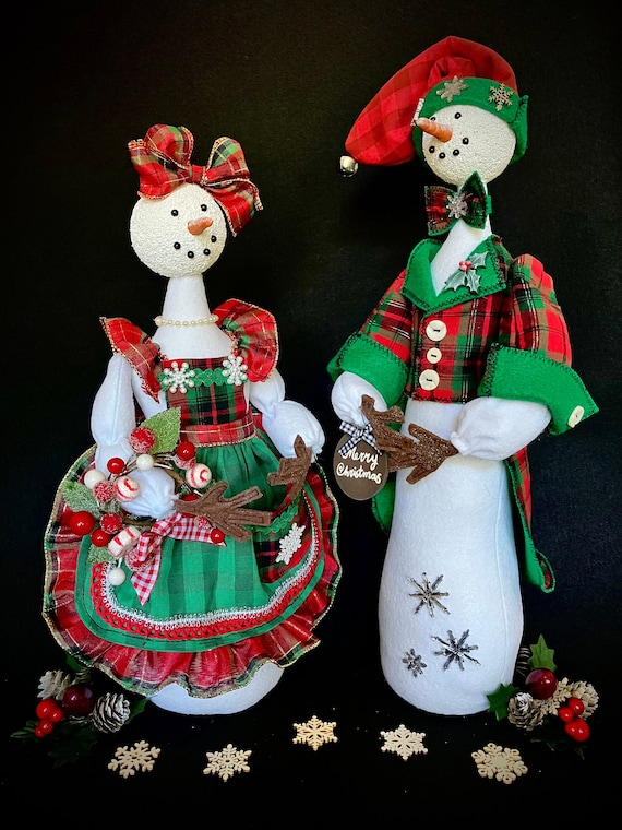 George and Marcie Snow People Christmas Couple Digital Epatterns