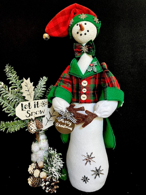 George the Winter Holiday Christmas Doll Snowman Digital Download Epattern