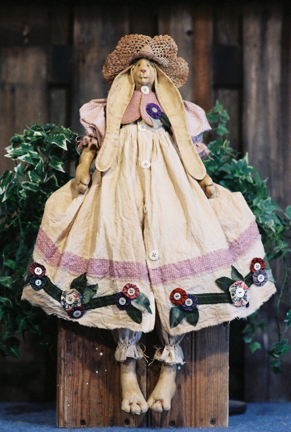 Petunia Mailed Cloth Doll Pattern 24in Pretty Country Girl Bunny Rabbit