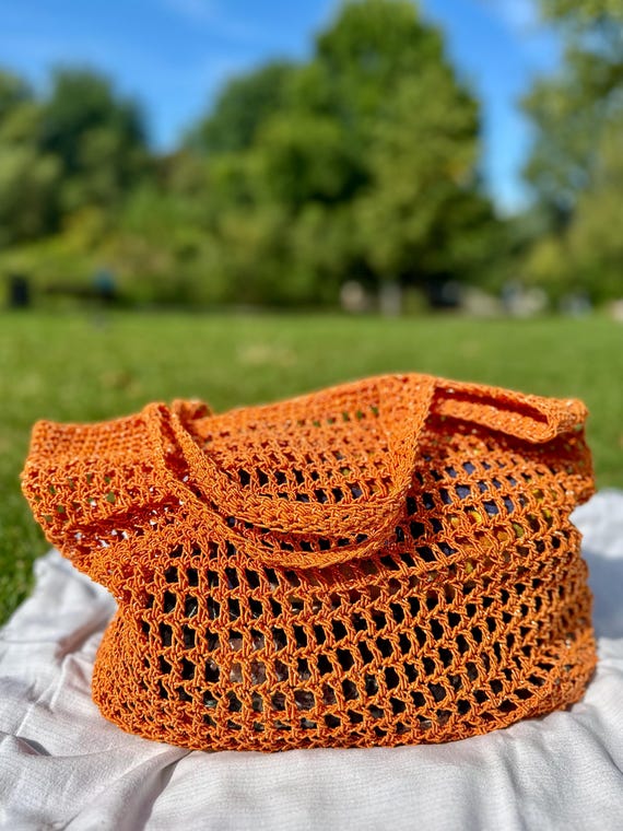 Handgefertigte Orange Shiny Bag Glitzernde Tasche mit Purl Design Etsy