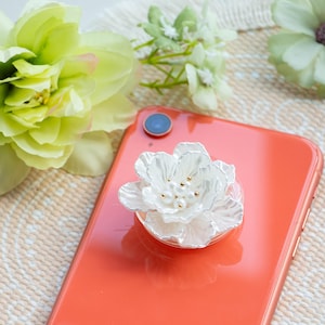 Sea Shell Flower Phone Grip, Sea Shell Flower Magnetic Phone Grip Holder, Handmade Blue Shell Flower For Kindle Grip, Magsafe Accessorices