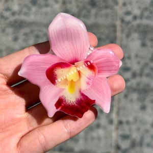 Orchid Flower Phone Grip, Pansy Shell Flower Magnetic Phone Grip Holder, Handmade Hibiscus Flower For Kindle Grip, Magsafe Accessories I