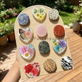 Colourful Marble Stone Phone Grip, Real Marble Magnetic Phone Grip Holder, Handmade Hibiscus Flower For Kindle Grip, Magsafe Accessories