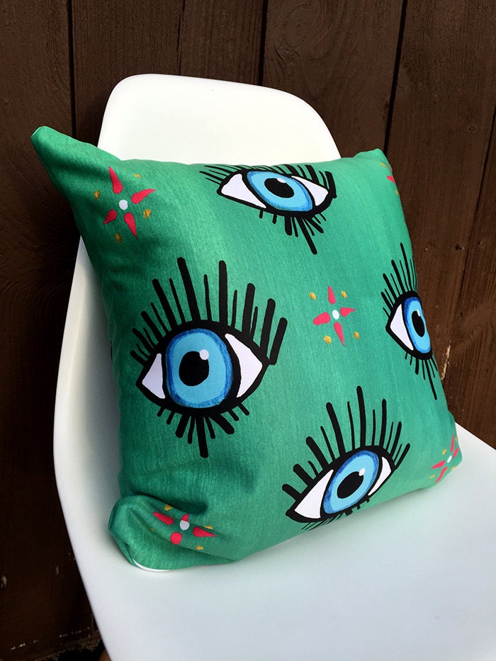 Coussin Eye Sofa - Evil Eye Pillow Coussin Vert Pâle Bad Protection de Chambre Accent Oreillers Salo