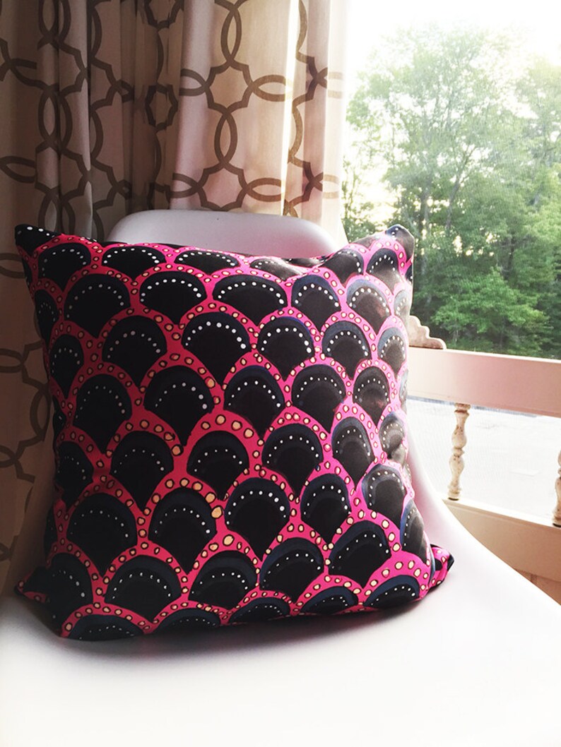 Pink & Black Pillow Cushion Throw Pillow Decorative Pillow Etsy