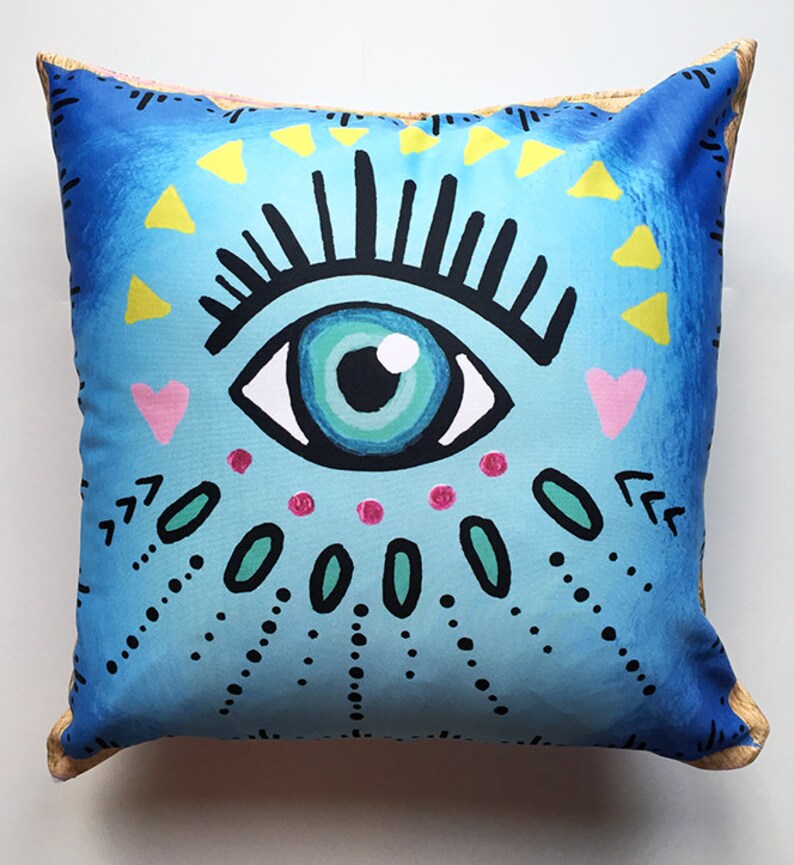 Evil Eye Pillow Throw Pillow Decorative Pillow Cushion Etsy