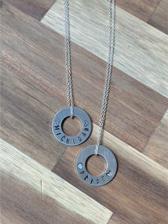 Custom Metal Stamp Washer Necklace