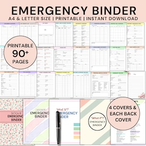Emergency Binder Planner Printable, Just In Case Emergency Organizer, What if Binder Bundle, Life Binder, Family Binder, Household Planner