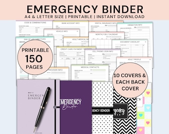Emergency Binder Planner Printable, End of Life Planner Binder, What if Binder, Just In Case of Emergency Planner, Household Planner Binder