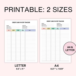 credit card debt payoff tracker printable debt repayment log printable pdf