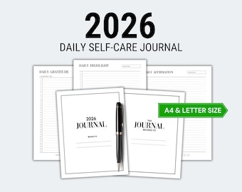 Agenda journalier soins personnels imprimable 2026 appartient à la page, gratitude quotidienne, surlignage, affirmation