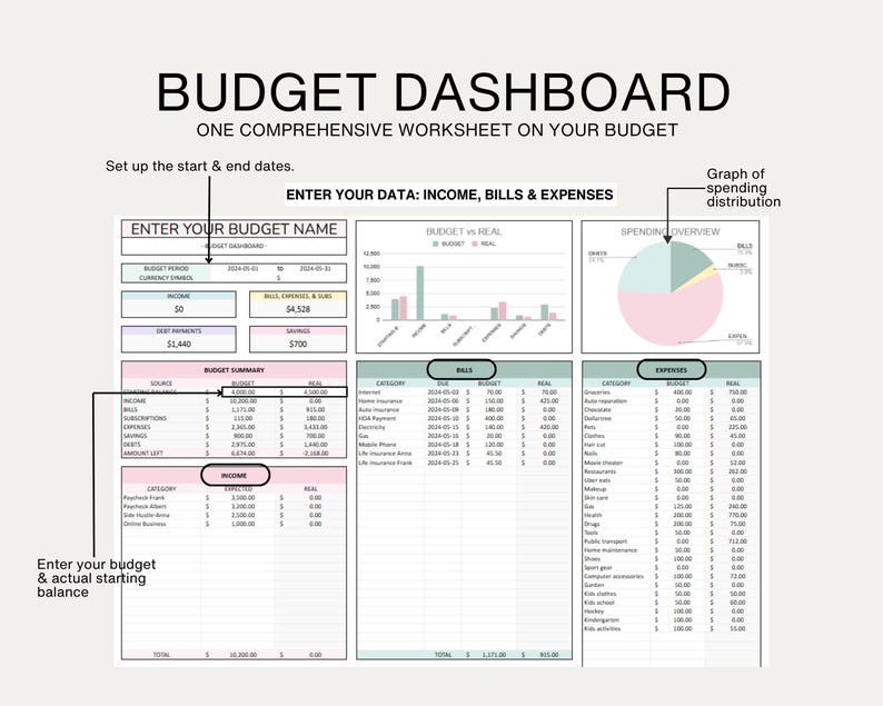 Expense and Income Tracker Spreadsheet